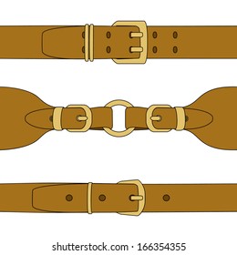 Belts with  buckles. Isolated over white
