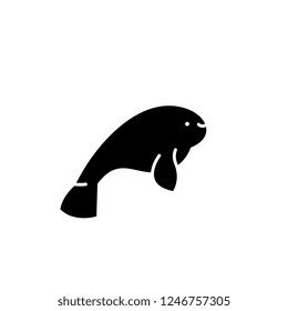 Beluga black icon, vector sign on isolated background. Beluga concept symbol, illustration 