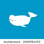 Beluga, Delphinapterus leucas has a white dominant colour. They can be found in artic and sub-artic waters