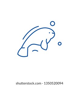 Beluga line icon concept. Beluga flat  vector symbol, sign, outline illustration.