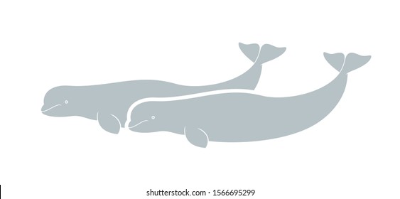 Beluga logo. Isolated beluga on white background