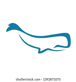 beluga whale, abstract logo icon