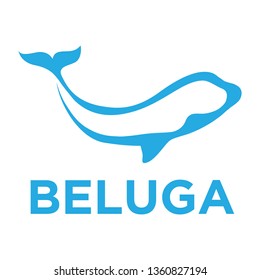 beluga whale, abstract logo template