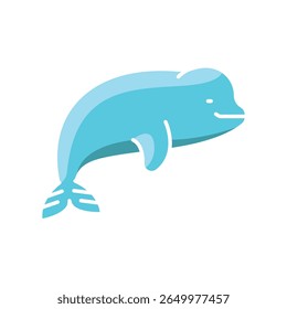 beluga whale color flat icon for digital and print projects. Arctic animals. Minimal clean icons for apps and websites. Modern simple icons for UI UX and branding