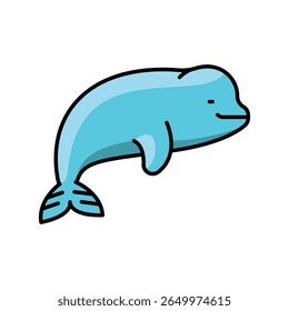beluga whale color line icon for digital and print projects. Arctic animals. Minimal clean icons for apps and websites. Modern simple icons for UI UX and branding