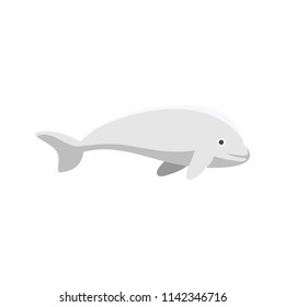 Beluga whale icon. Flat illustration of beluga whale vector icon for web isolated on white