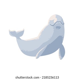 beluga whale icon isolated flat