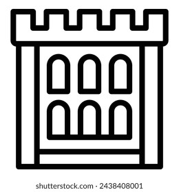 Belvedere house icon outline vector. Vienna palace. Historical heritage building