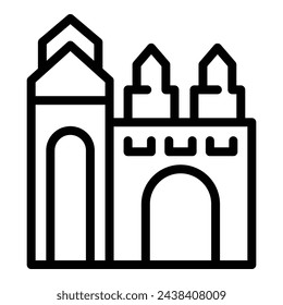 Belvedere palace icon outline vector. Viennese architecture. Traditional cultural edifice