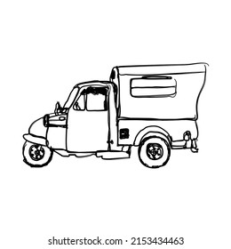 Icono bemo del antiguo transporte público de Yakarta. (Bemo es un transporte motorizado de tres ruedas)
