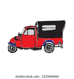 Bemo Icon of the old Jakarta public transportation. (Bemo is a motorized three-wheeled transportation)