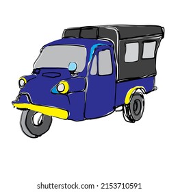  Icono bemo del antiguo transporte público de Yakarta. (Bemo es un transporte motorizado de tres ruedas)