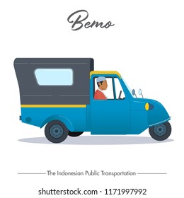 Bemo, the three wheeled public transportation that characterizes the city of Jakarta Indonesia