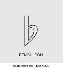 bemol icon . Editable line bemol icon from music. Trendy bemol icon for web and mobile.