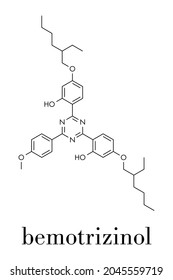 Bemotrizinol sunscreen molecule (UV filter). Skeletal formula.