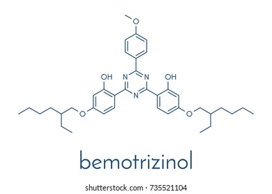 Bemotrizinol sunscreen molecule (UV filter). Skeletal formula.