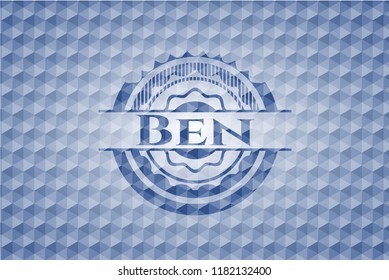 Ben blue polygonal emblem.