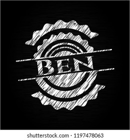 Ben chalkboard emblem written on a blackboard