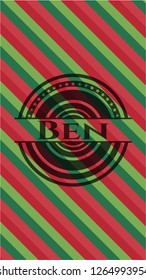 Ben christmas emblem background.