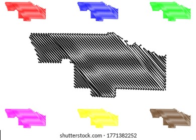 Condado de Ben Hill, Georgia (condado de los EE.UU., Estados Unidos de América, EE.UU., EE.UU.) mapa de ilustración vectorial, esbozo del mapa Ben Hill