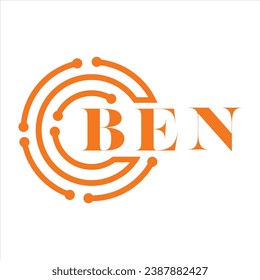 BEN letter design. BEN letter technology logo design on white background. BEN Monogram logo design for entrepreneur and business