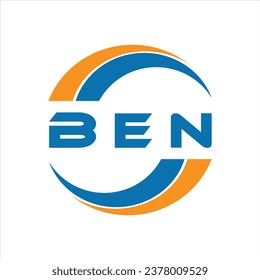 Diseño del logotipo de la letra BEN sobre fondo blanco o diseño del logotipo de Monograma para emprendedores y empresas.