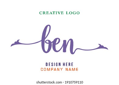 BEN lettering logo is simple, easy to understand and authoritative