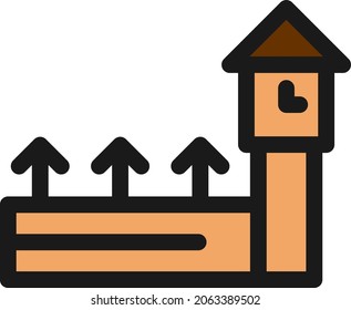 Ben Line Filled Vector Icon Design
