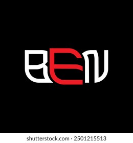 BEN logo design, BEN simple and modern logo. BEN luxurious alphabet design  