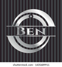 Ben silver badge or emblem. Vector Illustration. Mosaic.