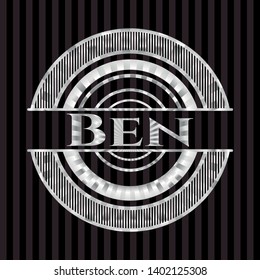 Ben silver shiny emblem]. Vector Illustration. Mosaic.