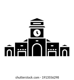 Ben thanh market glyph icon. Simple solid style for web and app. Ho Chi Minh City, Vietnam. The entrance of Saigon Central Market. Vector illustration on white background. EPS 10