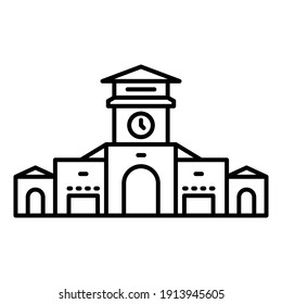 Ben thanh market line icon. Simple outline style for web and app. Ho Chi Minh City, Vietnam. The entrance of Saigon Central Market. Vector illustration on white background. EPS 10