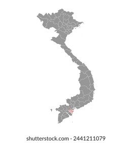 Ben Tre province map, administrative division of Vietnam. Vector illustration.