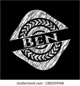 Ben written on a blackboard. Vector Illustration. Detailed.