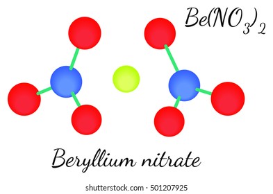 BeN2O6 Beryllium nitrate molecule isolated on white