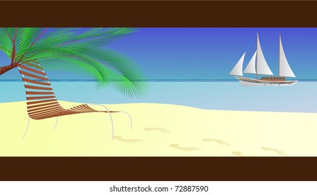 bench ashore ocean