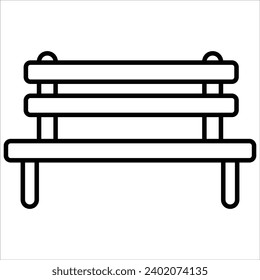 Bench, Basic Furniture icon in thin line style