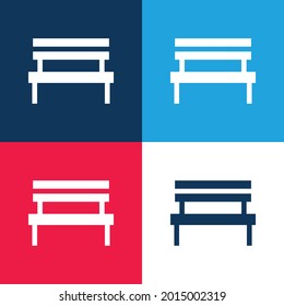 Conjunto de iconos mínimo de cuatro colores en azul y rojo