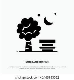 Bench, Chair, Park, Spring, Balloon solid Glyph Icon vector. Vector Icon Template background