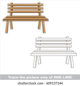 Bench. Dot to dot educational game for kids, the one line tracing page.