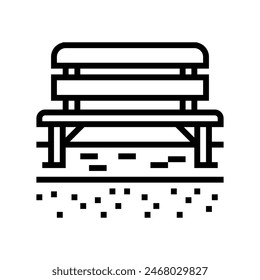 bench elderly leisure line icon vector. bench elderly leisure sign. isolated contour symbol black illustration