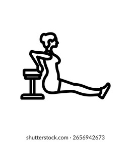 Ícone de vetor de exercício de banco que pode facilmente modificar ou editar

