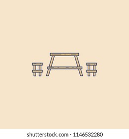 bench field outline icon. Element of outdoor recreation icon for mobile concept and web apps. Field outline bench icon can be used for web and mobile