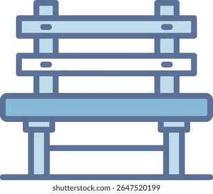 Bench Filled Blue Tone Icon