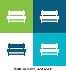 Bench Flat four color minimal icon set