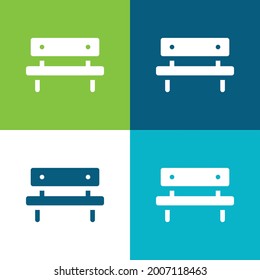 Bench Flat four color minimal icon set