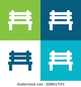 Bench Flat four color minimal icon set