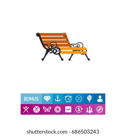 Bench with forged decorative armrests
