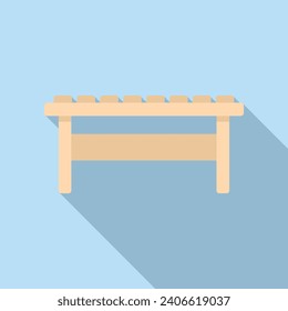Bench furniture icon flat vector. Hammock parasol architect. Space home
